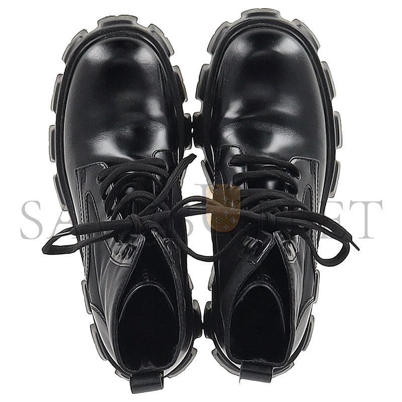 Pra*a monolith combat boots in black leather